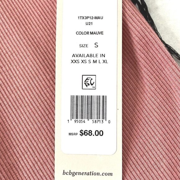 BCBGeneration Womens Rib Knit Short size Small Pull On Elastic Waist Mauve Pink - Picture 12 of 12